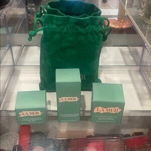 La Mer Skincare Collection with Emerald Green Pouch 4 item bundle